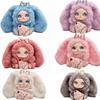 Big Ear Rabbit Plush Keychain Ornaments Car Key Ring Cute Bunny Doll Pendant  Gift For Girls