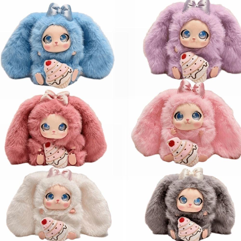 Big Ear Rabbit Plush Keychain Ornaments Car Key Ring Cute Bunny Doll Pendant Gift For Girls