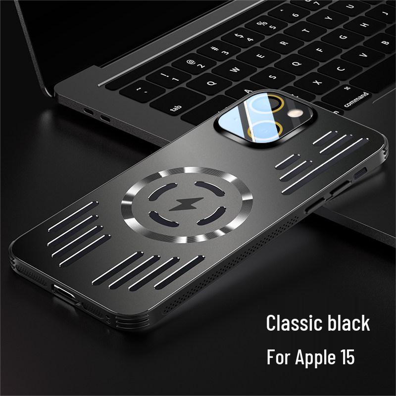 Ultra-Thin Magnetic Aluminum Stand Case with Heat Dissipation for iPhone 15 Pro 15 Pro