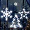 LYUBASA 3Pack Christmas Window Lights Decorations with Timer, Battery Powered Multicolor LED Sucker for Xmas Tree Fireplace Indoor Decor