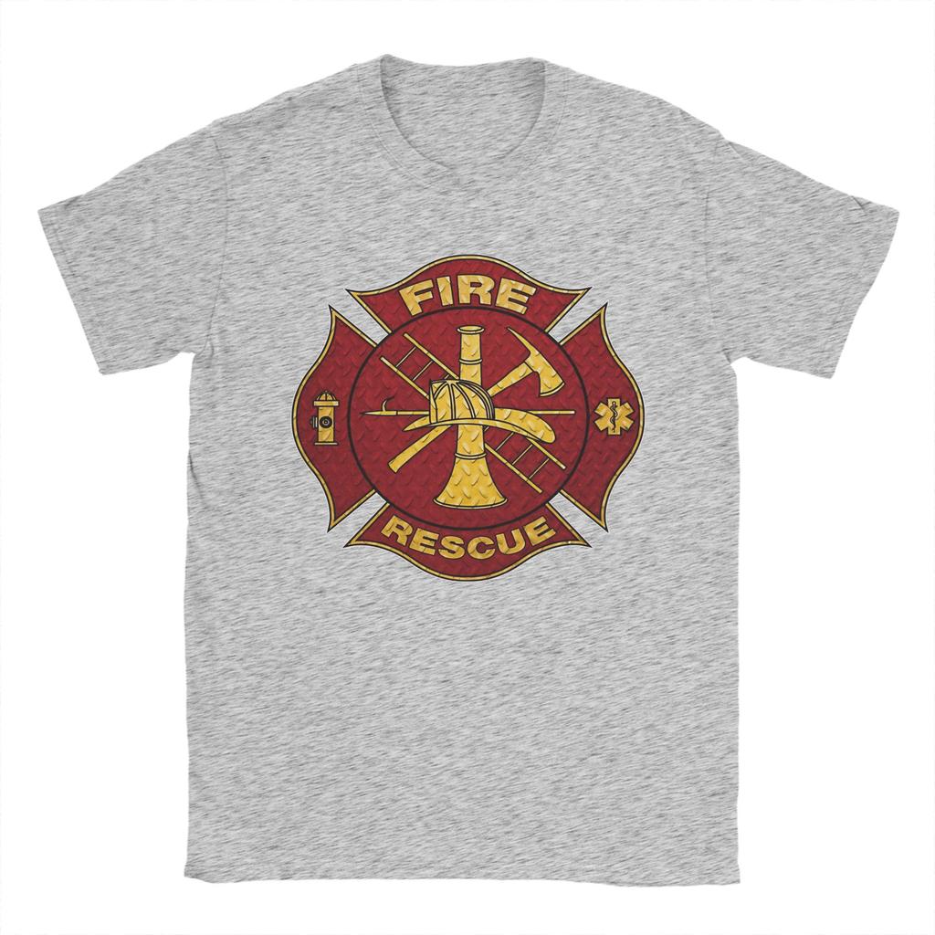 Harajuku T Shirt Fire Fighter Rescue Firefighter Cotton TShirts Tshirt for Unisex Beach Aesthetic Print Short Sleeve Top Tees