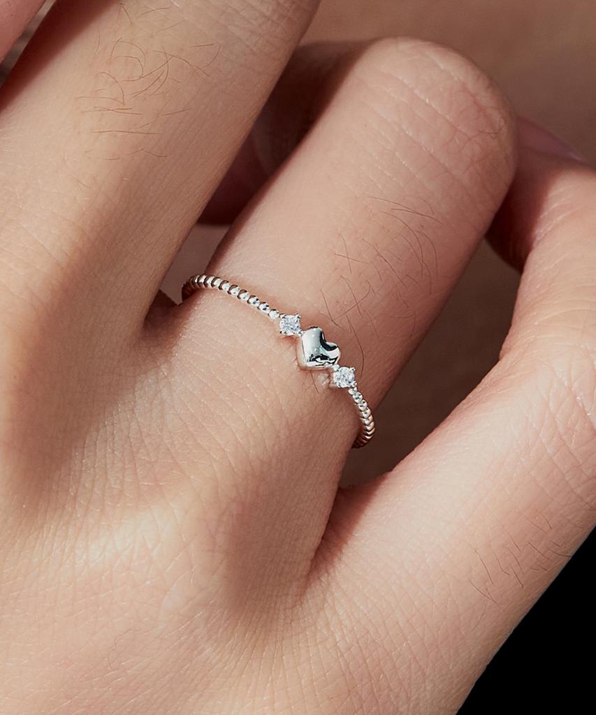 Helene Jewelry 925 Silver Heart Wings Cubic Miss Ring (Type B)