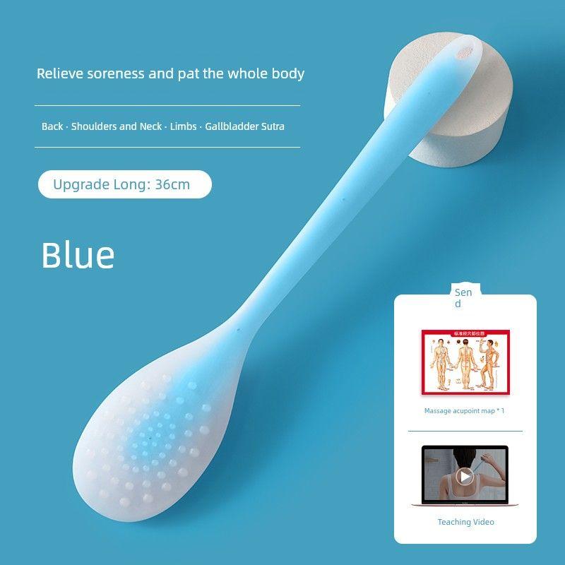 

Bat Scraping Board Racket Handy Gadget Silicone Hammer Shoulder and Back Tapping Massage Stick Racket Eight Virtual Palm Massage Hammer for Dredging [Meridian Pat] 1 Blue [Send Acupoint Map]