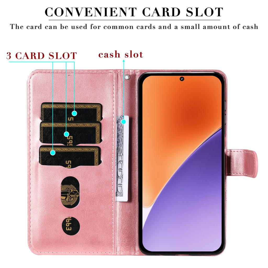 For Xiaomi 15 Case Zipper Wallet Calf Texture PU Leather Phone Cover