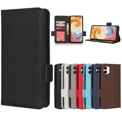 Compatible Leather Flip Case with Card Holder for Samsung Galaxy A04 4G & M13 5G - Lychee Pattern