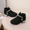 Girls' Korean Style Princess Ankle Boots - Spring Arrival, Short Student Boots, Parent-Child, 25MM Heels