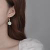Vintage Round Eardrop Classic Ancient Gold Craft Design Natural Hotan Jasper Earings for Women New In Suitable for Daily Jewelry