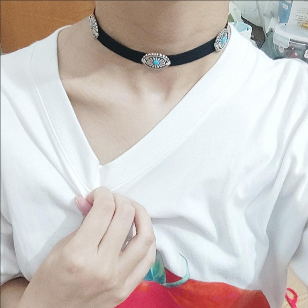 2PCS Ethnic Style Turquoises Necklaces Colorful Women Collares Tassel Jewelry Boho Necklace  Women