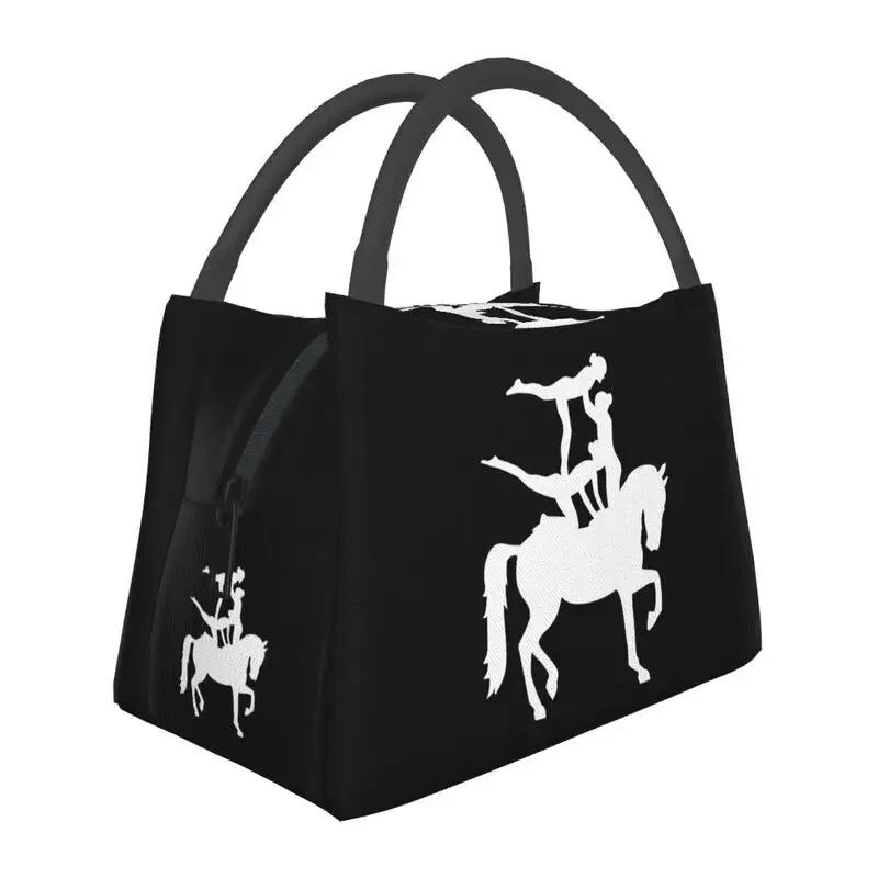 Vintage Reiten Isolierte Lunchtaschen für Outdoor-Picknick Reiter Auslaufsichere Kühltasche Thermische Bento-Box Frauen