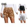 Sequin Shorts for Women Elastic Waist Straight Leg Sparkly Party Mini Shorts High Waist Shiny Nightclub Outfits