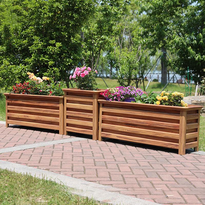 Aluminum Alloy Imitation Wood Grain Flower Planter