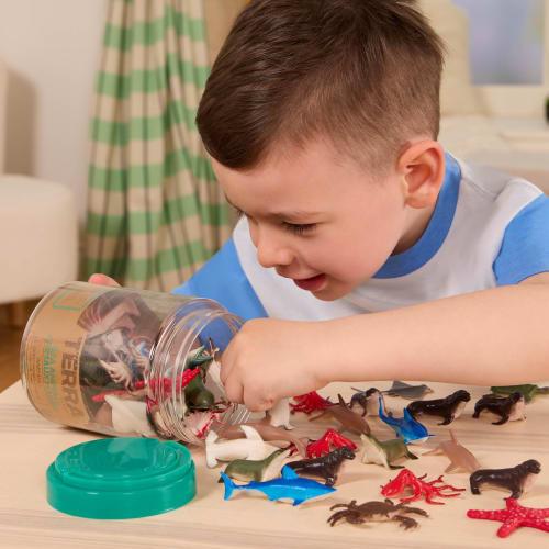 Terra Sea Animal World - Set of 60 Sea Creature Figures (12 Species) - Animal Toys for Ages 3 and Up - Authentic