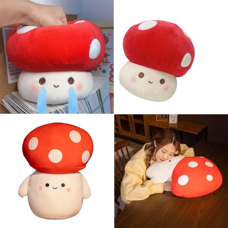 Mushroom Cute Plush Doll Long Sleep Pillow Cushion Hand Warmer Kids Decor Gift