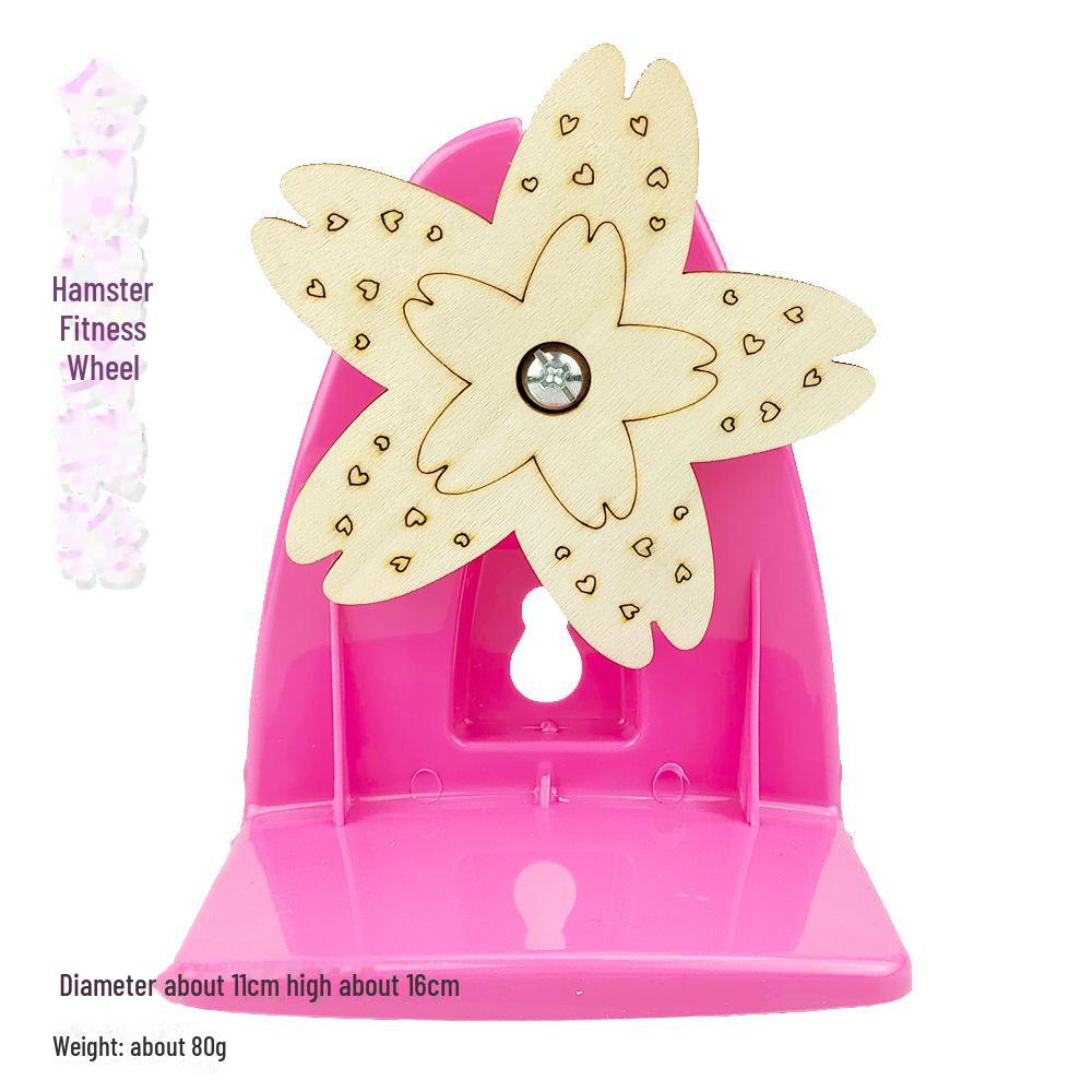 Hamster Fitness Wheel & Frisbee Toy with Stand for Small Pets