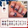 Independence Day Press on Nail Square Star False Nail 4th of July Designs Stick on Nail French Tip Nail Accesories