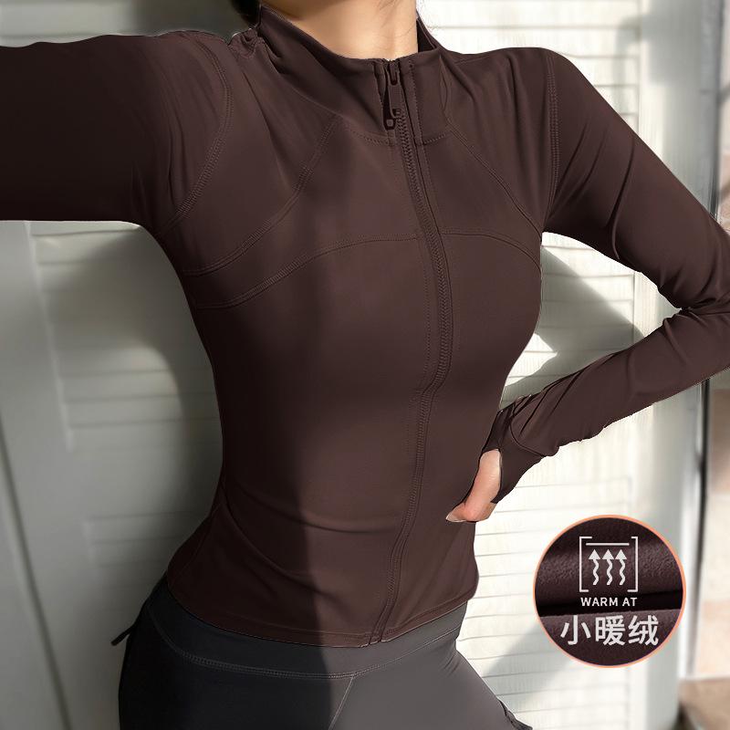 Grinding yoga clothes, high-end jackets, women's new sports running tops, stand-up collar, tight and thin zipper fitness clothes