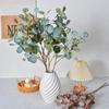 10pcs Silk Money Leaves Simulation Green Plants Floral Auditorium Decoration Artificial Belt Fruit Round Leaf Eucalyptus Branch