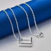 925 sterling silver 16-30 inch exquisite square pendant necklace for women's fashion wedding jewelry party gifts