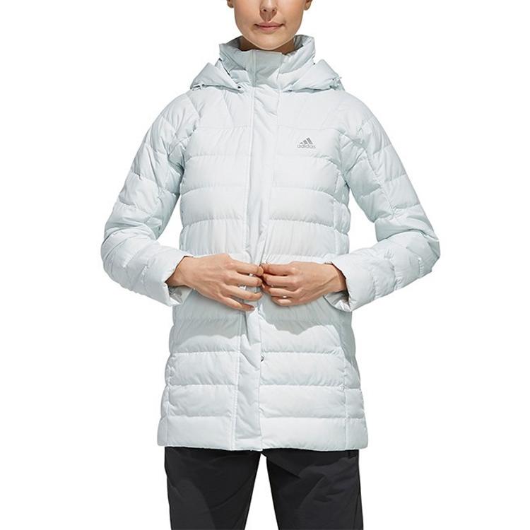 adidas W Climawarm Hooded Down Jacket Outdoor Warm Winter Coat Women Jacket Light-Blue EH3990