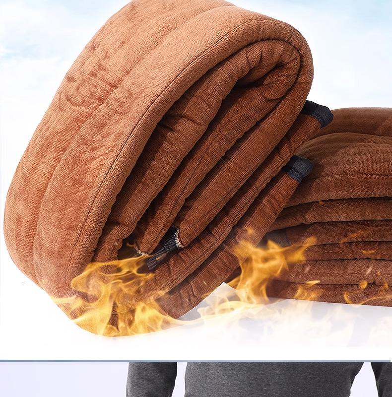 Pantaloni Invernali da Uomo Ispessiti in Pelo di Cammello: Pantaloni caldi foderati in velluto per persone di mezza età e anziane.