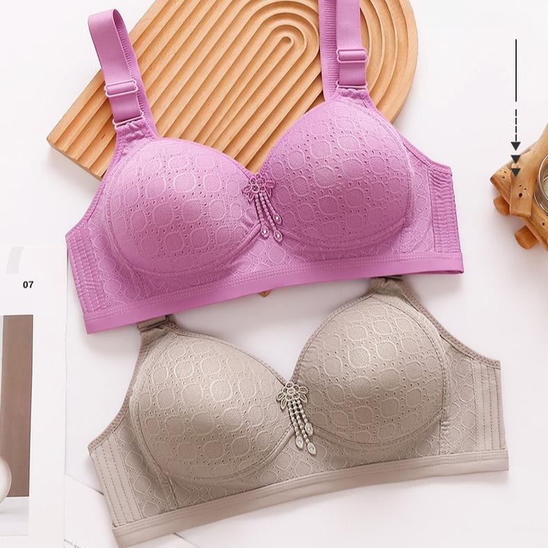 Large-sized Thin-cup Bra for Women Without Underwire Comfortable Gathering Bra Accessory Body Adjustable Underwear