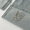 DIY Designer 8-Pointed Star Rhinestone Heart Brooch, Fashion CCB Bead Lapel Pin & Pant Chain