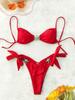 2025 Nuovo Set Bikini Costumi da Bagno Estivi Sexy Bikini con Lacci Set da 2 Pezzi Costume da Bagno Donna Diviso Vita Alta Bikini Senza Schiena da Spiaggia