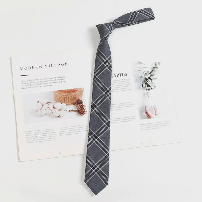 Hnědá retro kostkovaná kravata pro ženy a muže - japonský vysokoškolský styl motýlek