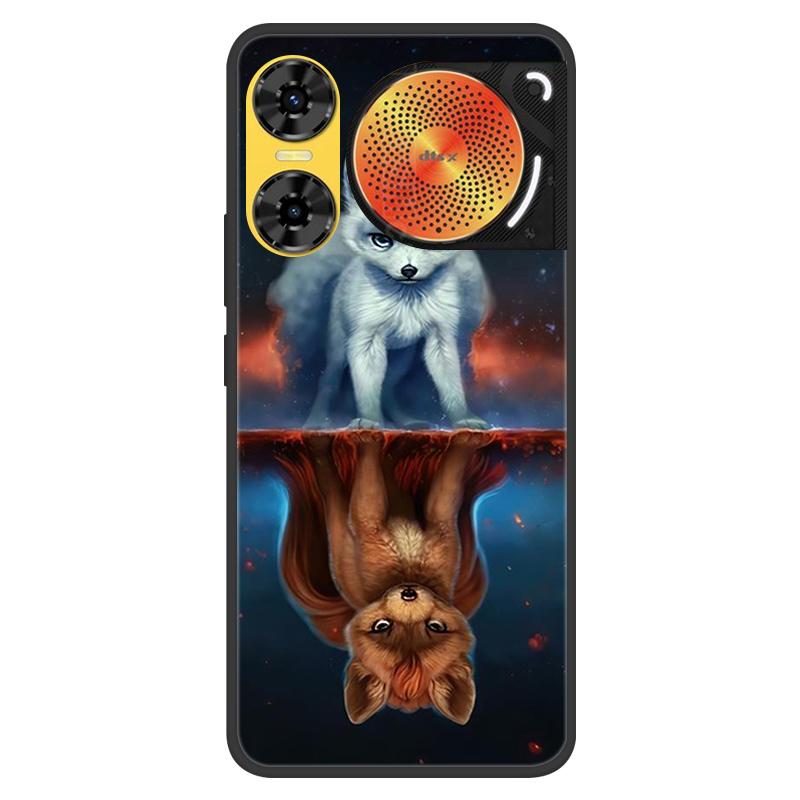 For ZTE Nubia Music 2 Case 2025 Soft Black Silicone Bumper Butterfly Painted Phone Cover for Nubia Music2 Cases Fundas Capa