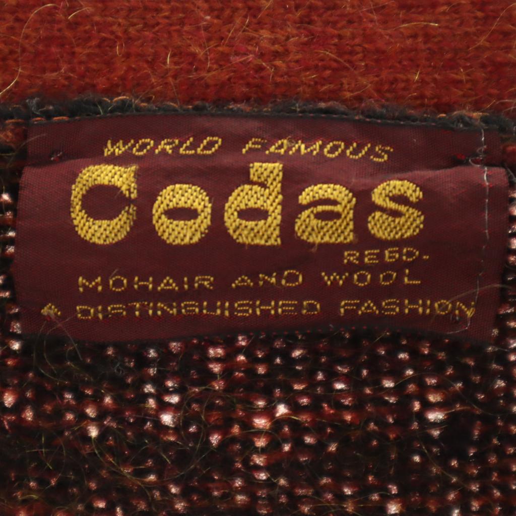 60er 70er Vintage Argyle Muster Langarm Mohair Strickjacke Orange Herren Gebraucht