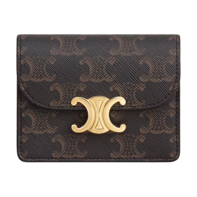 

Гаманець Celine Triomphe Classic Print на кнопках, шкіряний, жіночий, коричневий 10N062DB7-04LU Gift Set(Basic Set+Box+Shopping Bag)