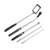 Silver Magnetic Pickup Tool Set: 1.5 Lb Capacity, 6 Sections, Telescopic with Light, Round & Square Mirrors for Auto Repair.