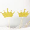 10Pcs Glitter Crown Cake Topper Wedding Birthday Party Decoration