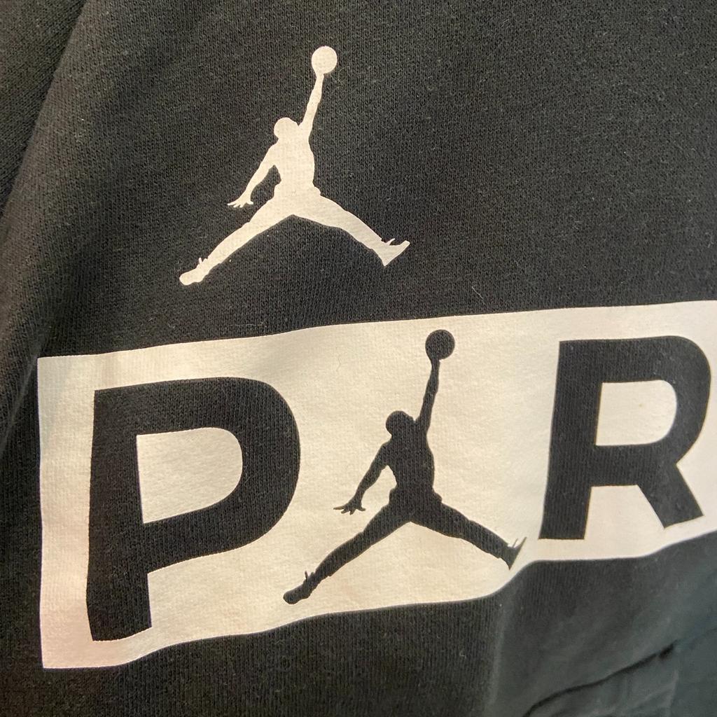 Jordan X PSG Collaboration Kids Solid Color Printed Logo Letter Hoodie Kids Hoodies Black 956618-023