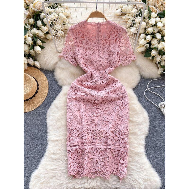 Silm Spring and Summer Cut Out Crocheted Water Soluble Dress Lace