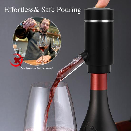 Elektrischer Weinbelüfter USB-wiederaufladbar Sofortige Oxidation Multifunktional Automatischer Weinbelüfter mit einem Tastendruck