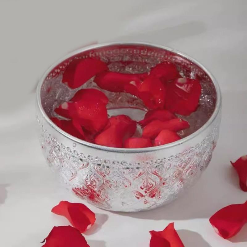 Artisanal Crafted Silver Aluminum Thai Styles Bowl Suitable For Shaved Ice Dessert Soups And Noodles Rustics Tableware