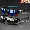 2 Pieces Fashion Vintage Sports Sunglasses Men Women Fishing Running Cycling  Sport Man Sun Glasses Anti-Glare UV400 Eyewear