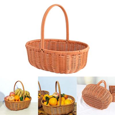 Handwoven Harvest Basket Practical Basket Elegant Flowers Basket with Handle for Wedding Multifunctional Decorations