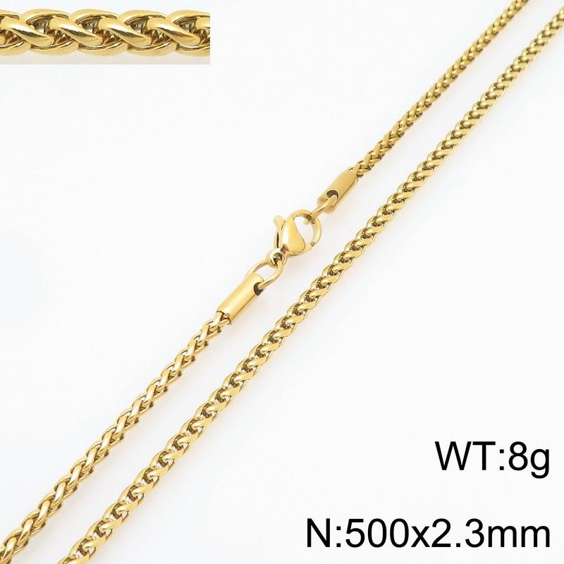 2.5/3mm Wide Stainless Steel Keel Chain Necklace for Women Men Trendy Shiny Gold Color Jewelry Delicate Collar Chain Accessories