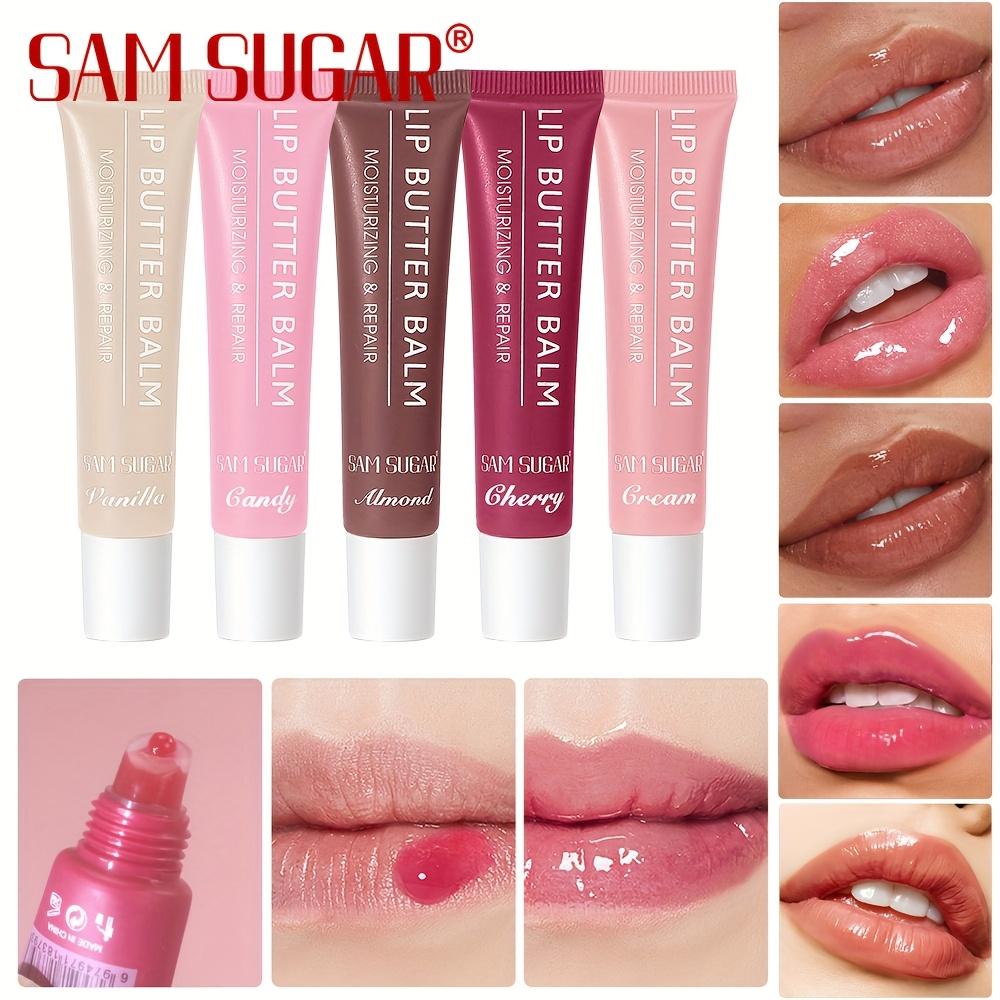 5pcs Lip Balm Moisturizing Mirror Lip Gloss Lip Pink Guava Vanilla Coffee Cake Smell Lipstick Transparent Oil Makeup 5pcs