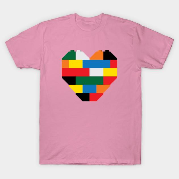 T Shirt Women Brick Heart Harajuku Print Kawaii Tshirt Summer Short Sleeve Female T-Shirt Top Tee