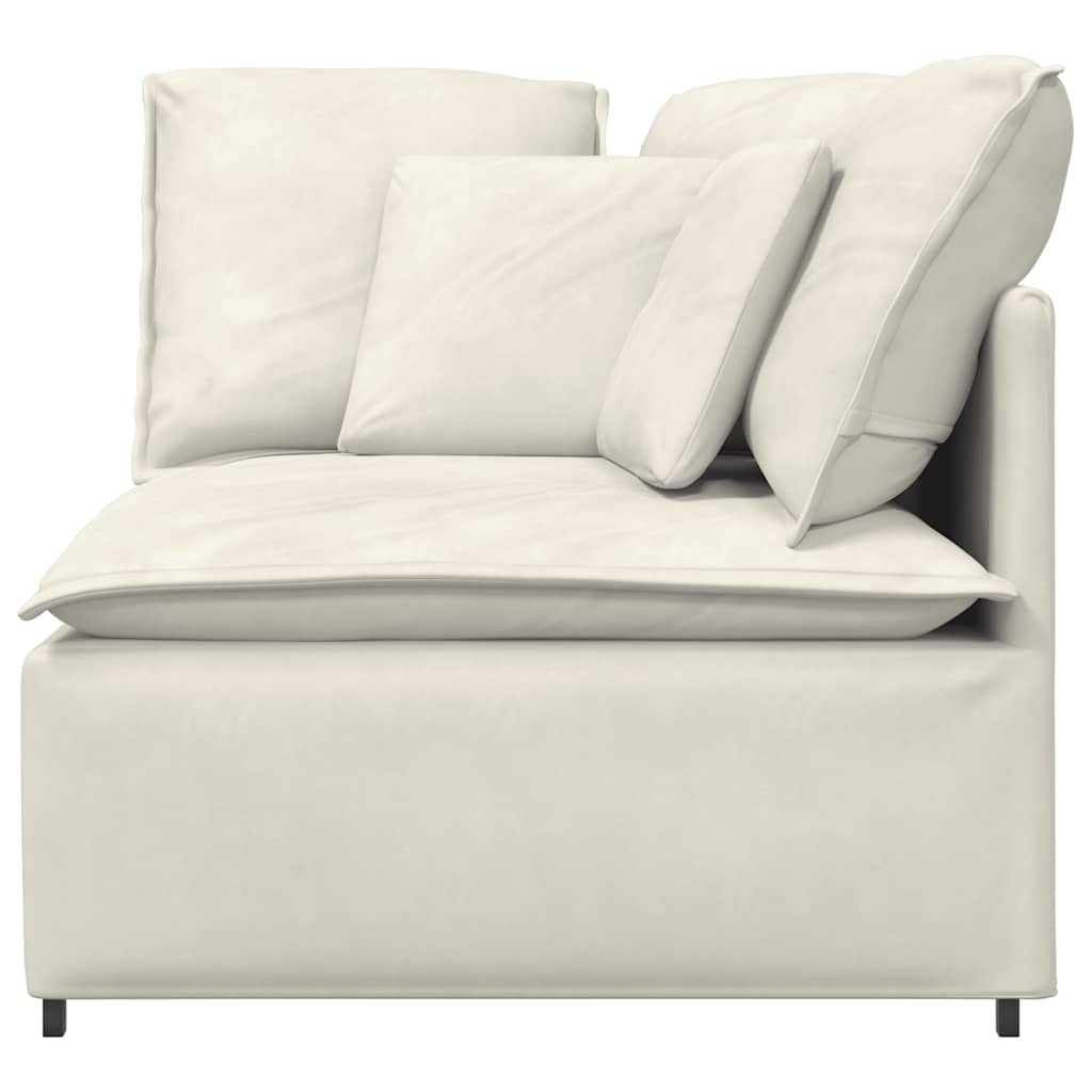 Modular Sofa Corner Module with Cushions Cream 100 Cm