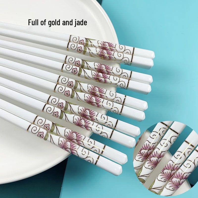 Jingdezhen Keramik Essstäbchen: Schimmelresistent, Rutschfest, Langlebig, Hitzebeständig, Leicht zu Reinigen, Verformungsbeständig, Umweltfreundlich für den Heimgebrauch