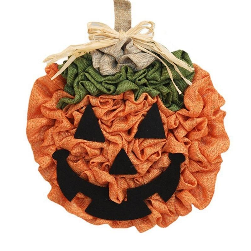 

Halloween Wreath for Front Door Outside Autumn Pumpkin Hanging Wreaths for Harvest Thanksgiving Garden Wall Decoration 1
