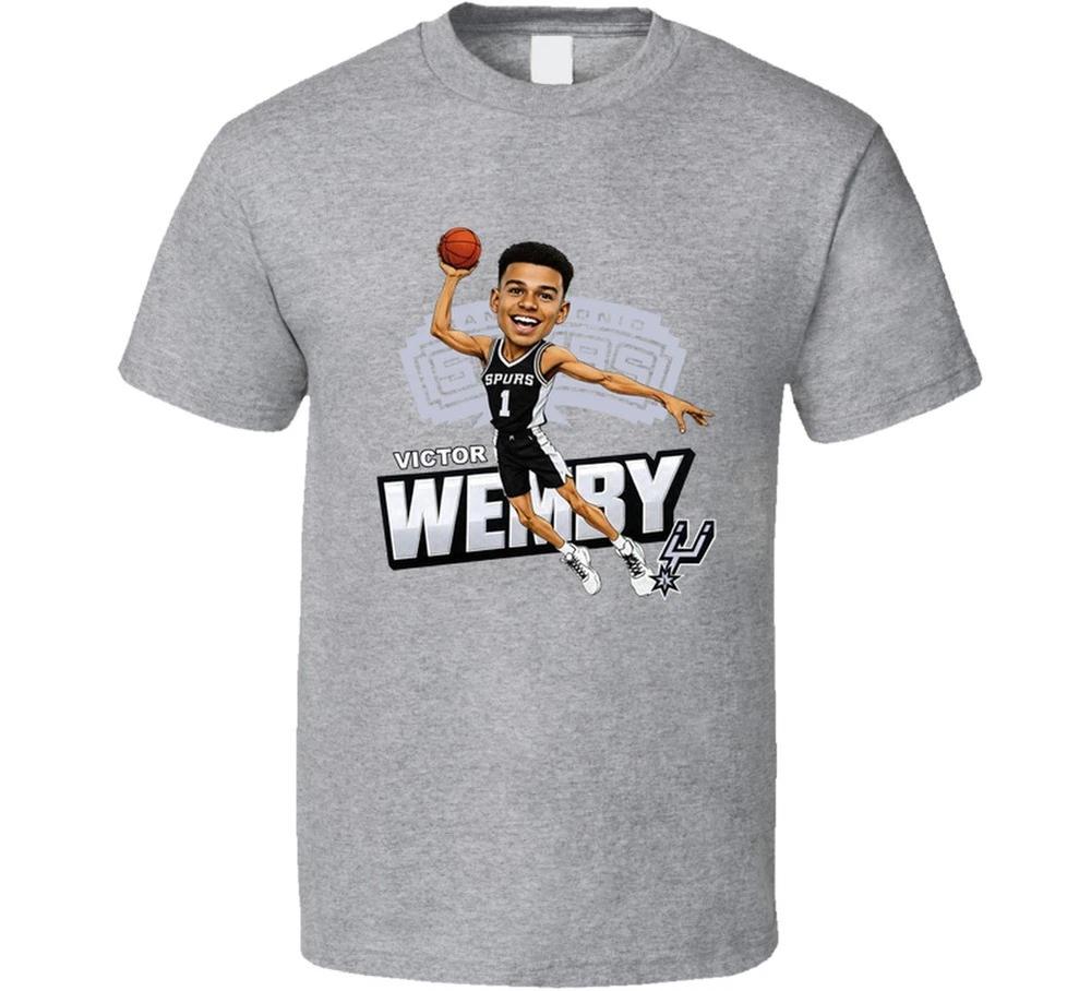 Victor Wembanyama Wemby San Antonio Caricature Retro T Shirt S