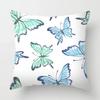Home Decor Colorful Butterfly  Floral Print Pillow Covers Pattern Cushion Cover Suitable for Sofa Bedroom Car Pillow Cover