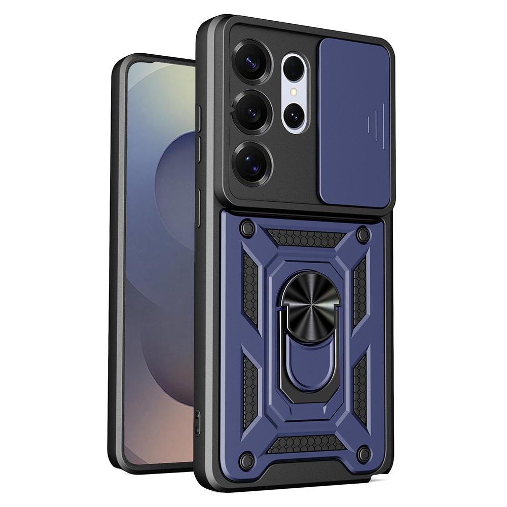 For Samsung Galaxy S26 Ultra Case with Slide Camera Lid PC + TPU Kickstand Phone Cover