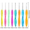 Candy Color Crochet Set, Wool Knitting Tool Plastic Handle Single Head Hook Color Alumina Crochet