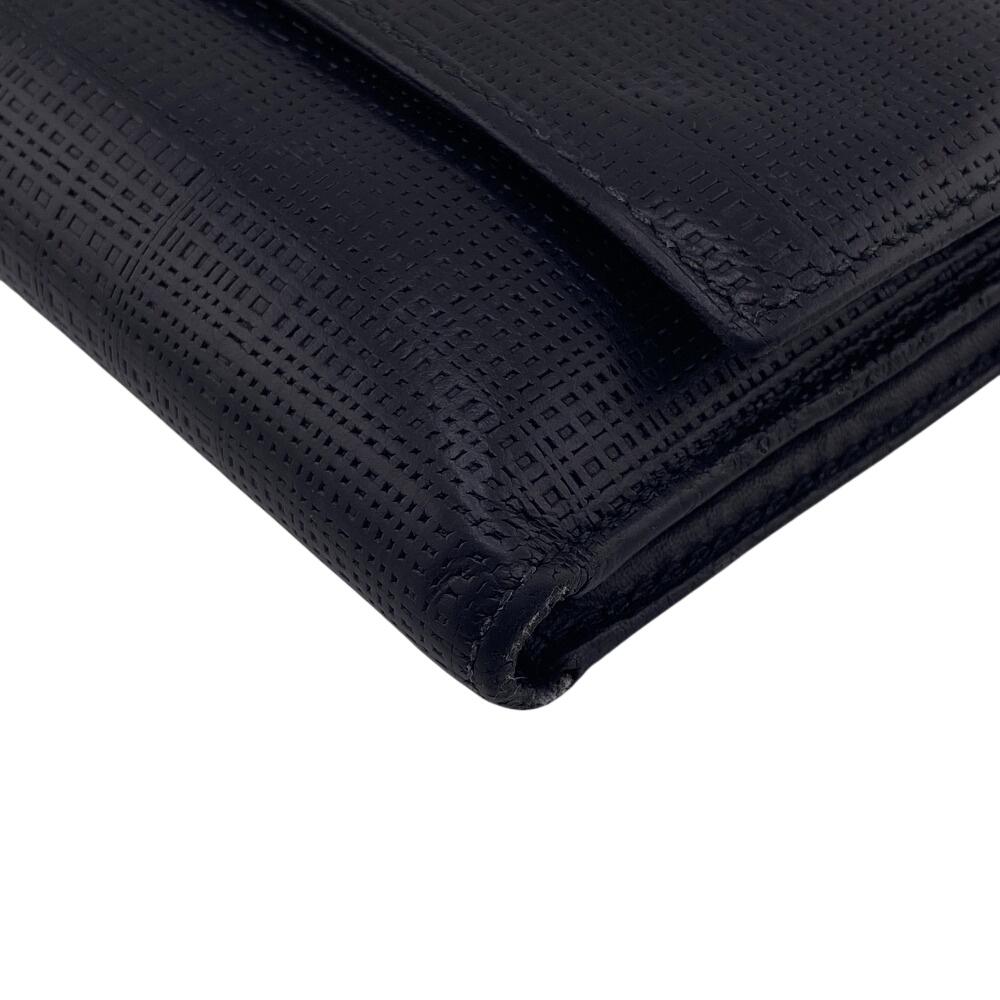 LOEWE Anagram linen leather Tri-fold wallet black leather unisex Used